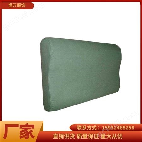 恒万服饰 军训学生学校 硬质棉枕头 军艺酷军绿色